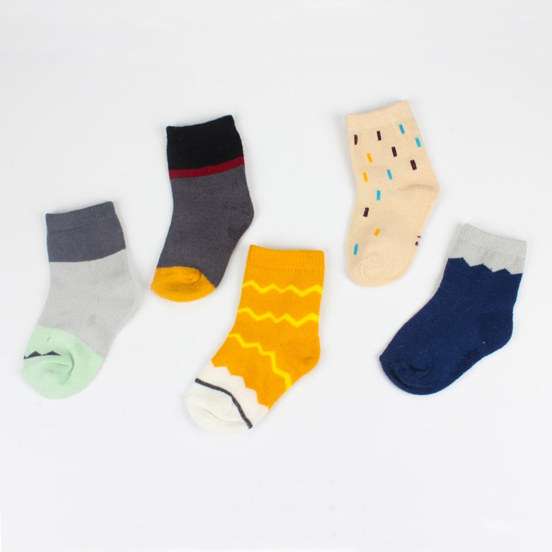 Cotton Toddler Socks (5-Pairs)
