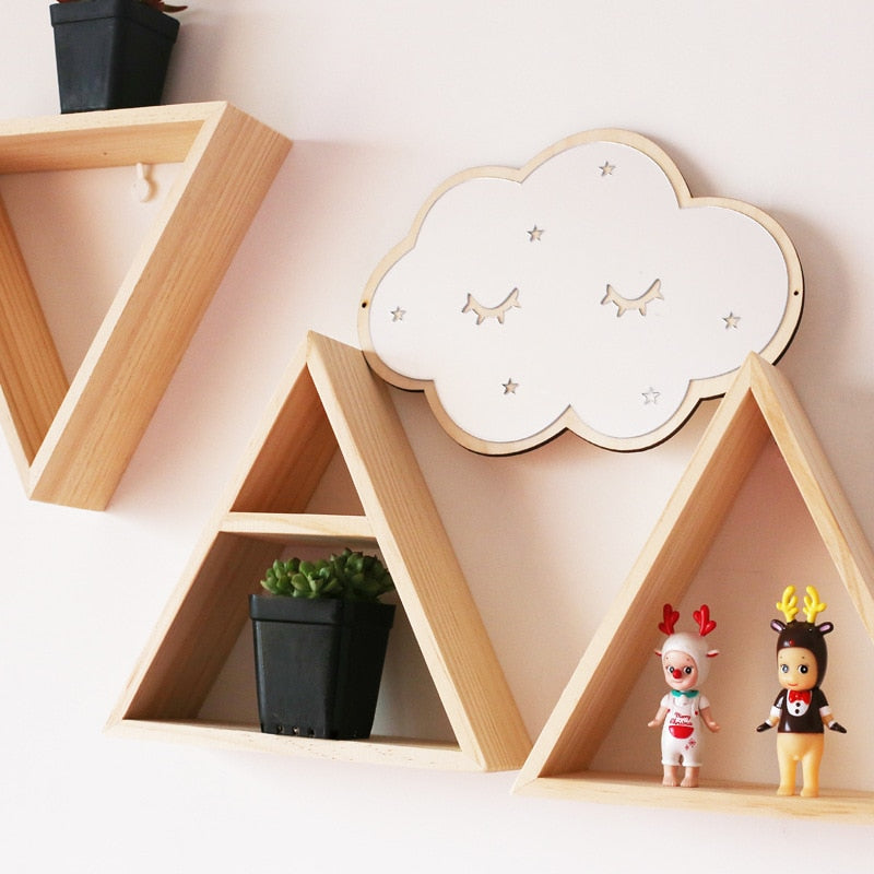 Triangle A-Frame Wooden Shelf